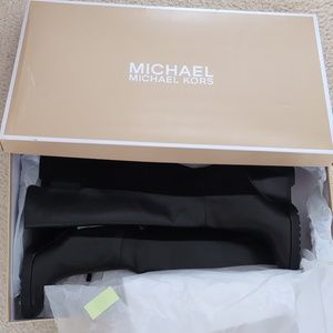 Michael Kors Clara wedge leather boots size 5.5